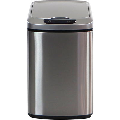 iTouchless Dual Push Door Kitchen Trash Can with Wheels and Odor Filter 18  Gallon Rectangular Stainless Steel