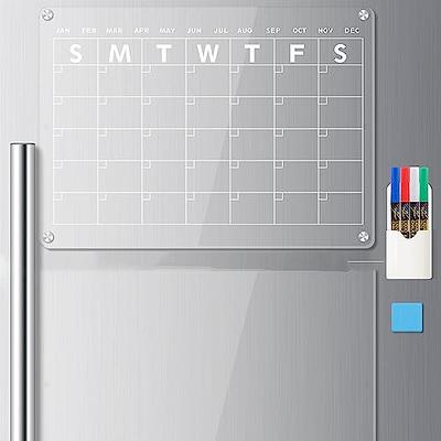 Magnetic Acrylic Calendar for Fridge, 2Pcs Clear Magnetic Calendar for  Fridge, Reusable Magnetic Fridge Calendar Dry Erase Acrylic Planning Boards  with 6 Dry Erase Markers and Magnetic Holder - Yahoo Shopping