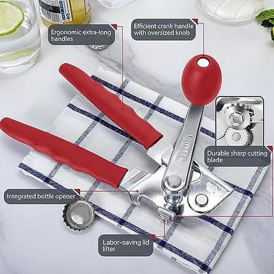 Commercial Can Opener, UHIYEE Hand Crank Can Opener Manual Heavy Duty with  Comfortable Extra-long Handles, Oversized Knob, Large Handheld Can Opener  Easy for Big Cans, Red - Yahoo Shopping