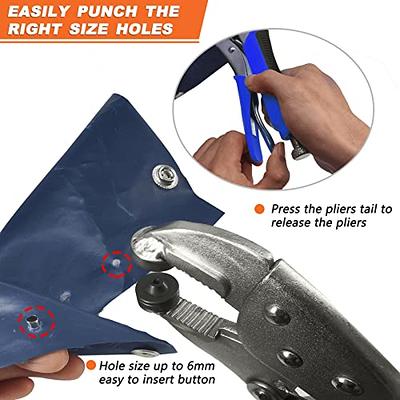 Heavy Duty Snap Fasteners Kit, Snap Fastener Pliers for Metal Snaps  Installation on Boat Cover/Canvas/Carpet/Leather, Snap Fastener Tool with  Screw Snap& Stainless Steel 15mm Marine (Blue) - Yahoo Shopping