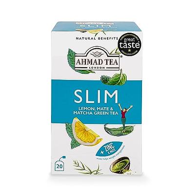 Ahmad Tea Green Tea, Lemon, Mate, & Matcha 'Slim' Natural Benefits Teabags,  20 ct (Pack of 6) - Caffeinated & Sugar-Free - Yahoo Shopping