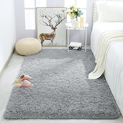 NICETOWN Grey Bathroom Runner Rug, Extra Thick Oversize Bath Mat for  Bathroom, Anti-Slip Soft Plush Chenille Shaggy Extra Long Living Room  Bedroom