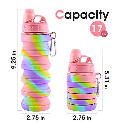 MAKERSLAND Collapsible Water Bottle for Adults, Boys, Students, Kids,  Reusable Silicone Foldable Water Bottles for Travel Camping Hiking,  Portable Sports Water Bottle, Pink and Blue - Yahoo Shopping