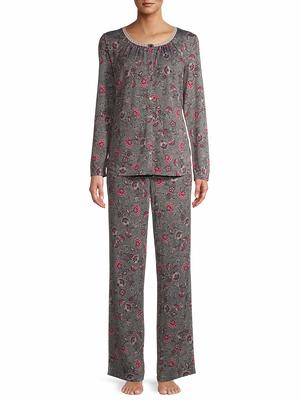 The Pioneer Woman Long Sleeve Top with Pants Pajama Set, Women's