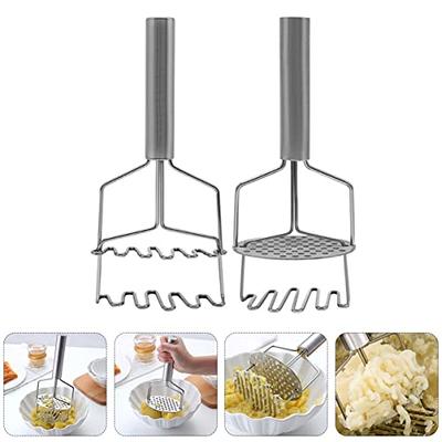 Obsoorth Mashed Potato Masher Stainless Steel Foldable Non Stick 12 Inch  Long Handle Heavy Duty Smasher Kitchen Tool with Small Holds for Avocado