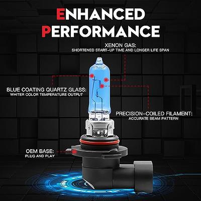 VEHICODE 9005 9006 Halogen Headlight Bulb High and Low Beam Combo 5500K- 6000K Super White 12V 55W Conversion Kit HB3 HB4 Car Hi/Lo Projector DRL  Daytime Running Fog Light Replacement (4 Pack) 