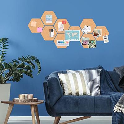 SVOPY Cork Bulletin Board Hexagon - Decorative Display Boards, 1/2 Thick  Self-Adhesive Tiles for Home Office Decor,School Message Board (10 Pcs)