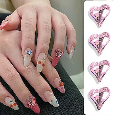  3D Heart Nail Charms Light Change Nail Design Love Nail Art  Supplies 3D Acrylic Nail Hearts Nail Art Decals White Pink Blue Heart Nail  Decorations for Women Girls DIY Resin Heart