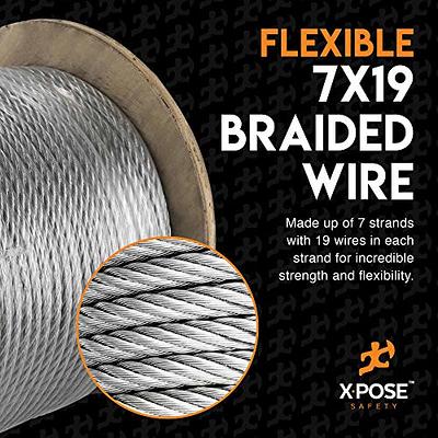 7 x 19 Galvanized Steel Aircraft Cable Wire - 1/4 - 500' Reel - 7,000 lb  Break Strength Rope for Pulley System or Winch Loop - Marine Wire, Cable/Deck  Railing, Fencing, Zipline - Xpose Safety - Yahoo Shopping