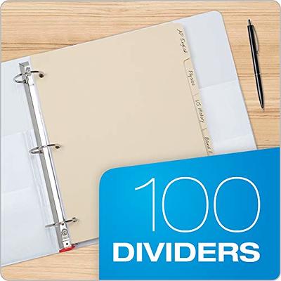 Oxford 13V 5-Tab Manila 3-Hole Punched 5 Divider Set - 20/Box