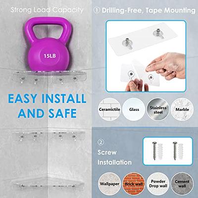 OAPRIRE 3-Pack Corner Shower Shelf, Acrylic Wall Mounted Bathroom Shower  Organizer with Adhesive, Corner Shower Caddy for Bathroom, Bathtub and  Toilet (Clear) - Yahoo Shopping