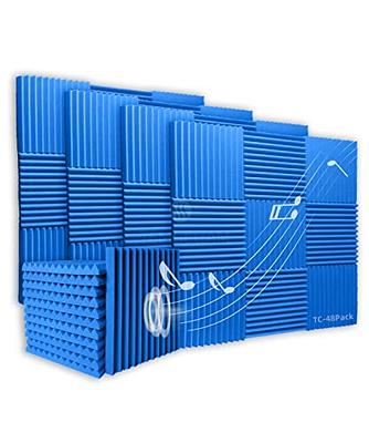 HEMRLY Acoustic Foam Panels,1 X 12 X 12 Self-Adhesive Sound Proof Foam  Panels,Acoustic Panels Absorb Noise Quickly,High Density Soundproof Wall