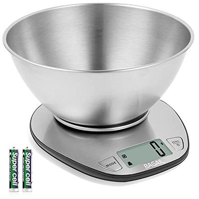 Etekcity Food Kitchen Scale With Bowl, Digital Ounces and Grams for  Cooking, Baking, Meal Prep, Dieting, and Weight Loss, 11lb/5kg, Backlit  Display