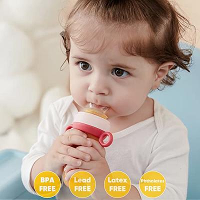 Baby Spoons Silicone Baby Led Weaning Feeding Spoon Set with Baby Fruit  Feeder Pacifier Fresh Food Feeder (2 Count) - Baby Teething Toys Teether,  Mash