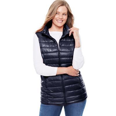 Plus Size Women's Packable Puffer Vest by Woman Within in Navy