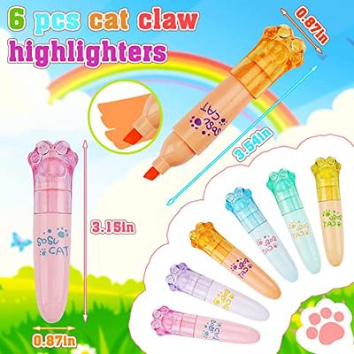 Marker Pens Cat Paw Highlighters Drawing Writing Stationery School Supplies  6Pcs