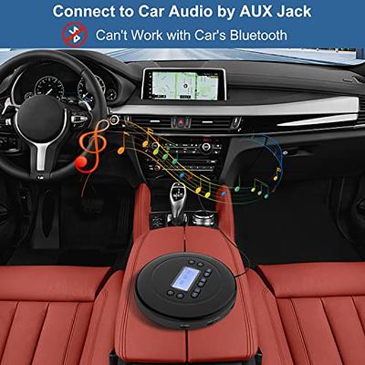 CD Player Portable,Bluetooth CD Player with Dual Headphone Jack for Home,  Rechargeable Walkman Small CD Player for Car,CD Player with Bluetooth  Visibility LCD Screen 