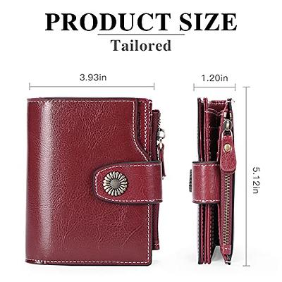 Fependu Slim Wallet for Women Thin Womens Card Holder RFID Blocking Genuine  Leather Small Wallets