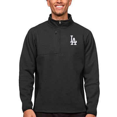 Los Angeles Dodgers Antigua Action Quarter-Zip Pullover Sweatshirt -  Heathered Gray