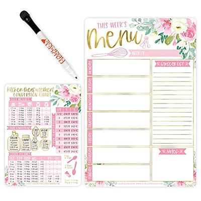 Magnolia Magnetic Dry Erase Board for Refrigerator - Meal Planner, Weekly  Dinner Menu Board for Kitchen Conversion Chart Magnet, Grocery List - Yahoo  Shopping