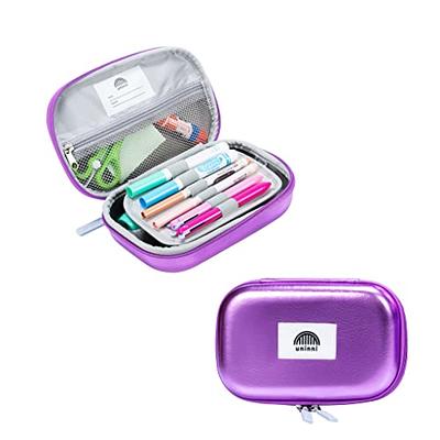 Sooez Pencil Box Clear, Plastic Pencil Case, Hard Pencil Case With  Stickers, Clear Crayon Box, Large Plastic Pencil Boxes With L