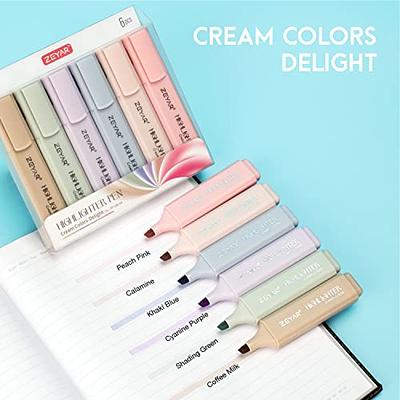 ZEYAR Highlighter Pastel Colors, Chisel Tip Marker Pen, Assorted Colors, Water Based, Quick Dry (6 Macaron Colors)