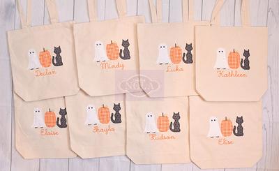 Custom Halloween Kids, Personalized Canvas Tote Bag, Halloween Bags fo -  PersonalFury