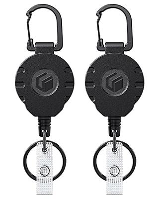 Heavy Duty Retractable Key Rings - Steel Pull-Out Cord