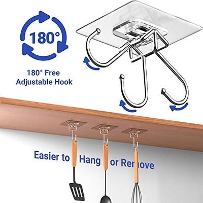 10pcs/pack Hanging Wall Hooks, Heavy Duty Adhesive Hooks, Removable Adhesive  Ceiling Hooks, Transparent Self-adhesive Shower Hooks, Waterproof Oilproof  Strong 22lb(max) Door Coat Hooks