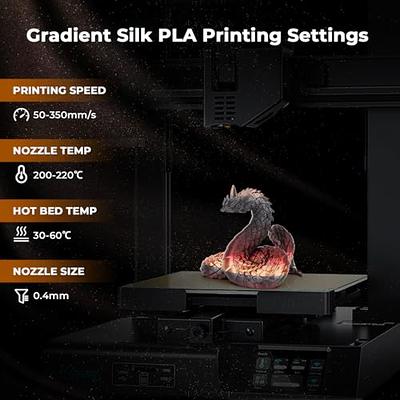 Creality Silk PLA 3D Printer Filament, PLA Filament 1.75mm Silk Shiny PLA  Filament +/-0.02mm, 3D Printing Filament 1KG/2.2lb, (Silver)