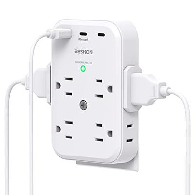 USB Wall Charger Surge Protector 5 Outlet Extender with 4 USB Charging  Ports (1 USB C Outlet) 3 Sided 1800J Power Strip Multi Plug Outlets Wall