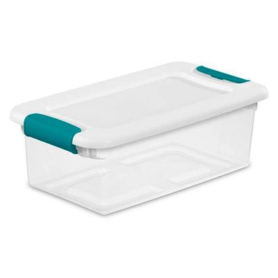 Hefty Medium 16.5-Gallons (66-Quart) Clear Base with White Lid Tote with  Latching Lid