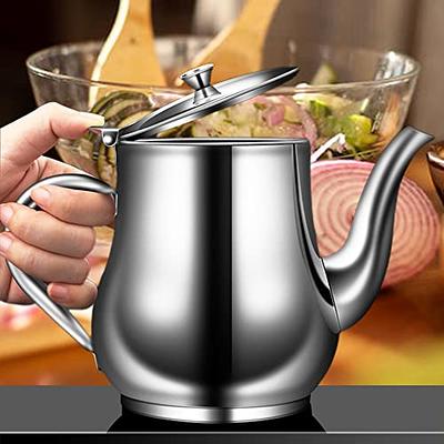 Stainless Steel Oiler With Strainer, Stainless Steel Oil Filter Pot, Bacon  Grease Container With Strainer And Spout, Oil Dispenser, Grease Container  Can With Fine Mesh Strainer For Home Kitchen Cooking, Kitchen Supplies 