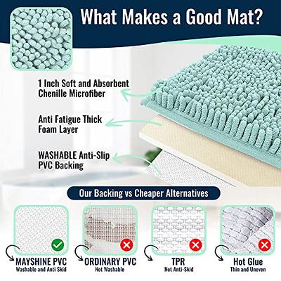 Mayshine Soft Plush chenille Bathroom Rug, Absorbent Microfiber