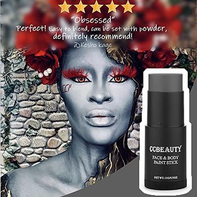 Go Ho Cream-Blendable Dark Black Face Paint Stick (1.06 oz),Full-coverage  Black Body Paint Stick for Adult Children Halloween Cosplay Joker Zombie