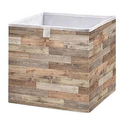 Wood Grain Pattern Collapsible Storage Cubes, Cube Storage Bins, Fabric  Organizer Baskets with Handle, Foldable Closet Shelf Organization Boxes,  Pack