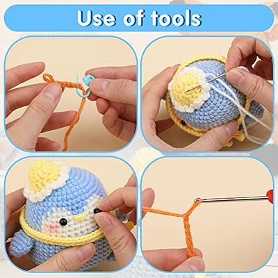  2 Set Crochet Kit Animals, DIY Crochet Kit For Beginners, Cute Animal  Kit Elephant and Penguin Starter Pack With Yarn Balls, Crochet Hooks,  stitch markers, Needles, Accessories Kit for Beginners