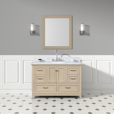 Cora 48 inch Solid Oak Bathroom Vanity with Rectangular Undermount Sink - Navy by Randolph Morris RMAST-48NB-SQB