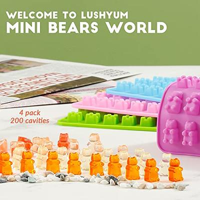 Large Gummy Bear Mold Candy Molds, Silicone Gummy Molds Chocolate Molds BPA  Free with Droppers, Set of 3 