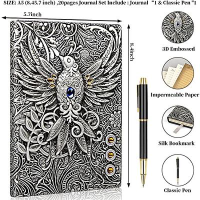 3d Embossed Peacock Journal Writing Notebook With Pen Set - Temu