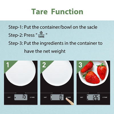 Mainstays Slim Digital Kitchen Scale, Food Scale with Tempered