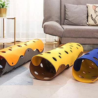 Cat Tunnel Felt Mat Toy Collapsible Cats Tube Toys Cave Nest DIY  Combination Play Tunnels Pet Interactive Toy for Kitten Rabbits