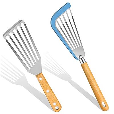 Fish Spatula Turner With Silicone Handle Heat-Resistant Reusable