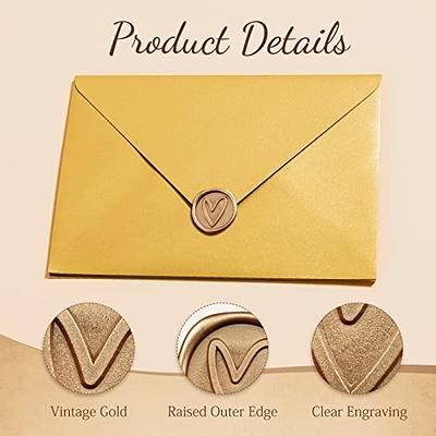 50Pcs Gold Letter H Adhesive Wax Seal Stickers, Hand-Made, No Need Seal  Stamp, Tear and Use Wax Stickers for Wedding Invitations, Envelopes,  Christmas