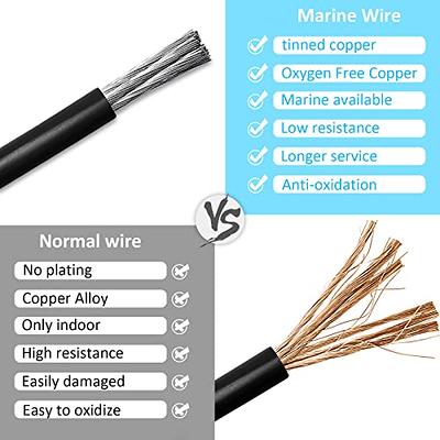 Kimbluth 8 Gauge Duplex Marine Wire Tinned Copper Boat Cable, 10ft 8 AWG Standard USA OFC Oxygen Free Copper Wire for Automotive Boat Speakers Solar