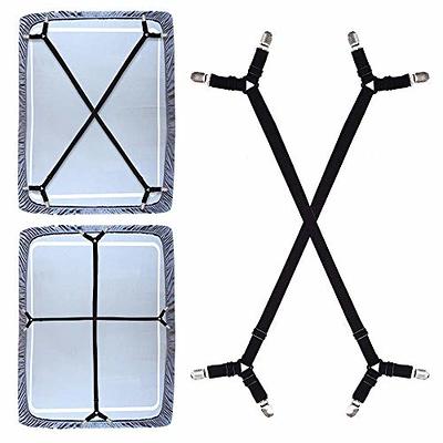 Premium Bed Sheet Fasteners, 2 Pcs Adjustable Crisscross Fitted Sheet Band Straps  Grippers Suspenders Corner Holder Elastic Heavy Duty for All Bedsheets Fitted  Sheets Flat Sheets Long Type (Black) - Yahoo Shopping