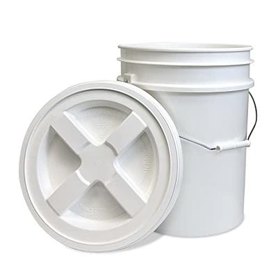 6 Pack 5 Gallon Buckets With Lid White BPA Plastic Food Grade Bucket Lids