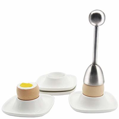  Porcelain Egg Cups Ceramic Egg Stand Holders for Soft