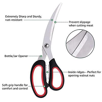 JASON Kitchen Shears for Food, Green Spring Loaded Poultry Shears  Dishwasher Safe Meat Shears Stainless Steel All-purpose Cooking Scissors  for Chicken