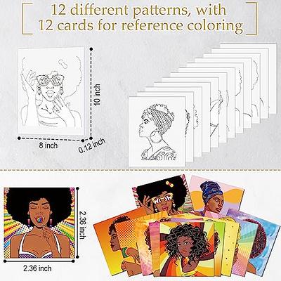  4 Pack 8x10 Afro Queen Paint Party Set 1, Pre Drawn